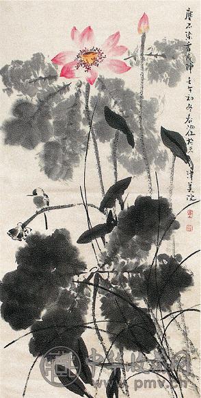 霍春阳 荷花 镜心 设色纸本