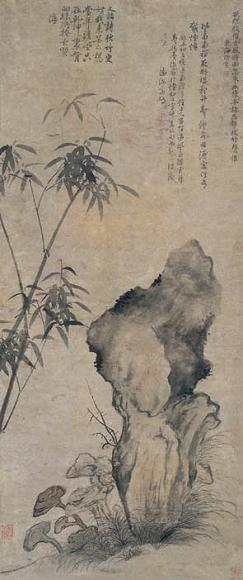 徐贲 芝寿万年 立轴 设色纸本