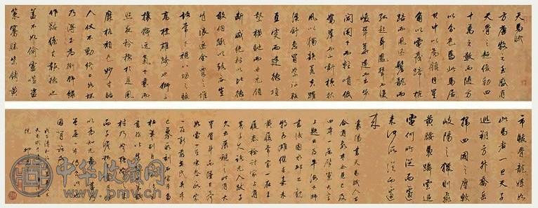 万上遴 天马赋 手卷 水墨纸本