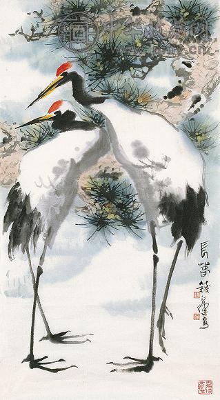 钱行健 长春 镜心 设色纸本