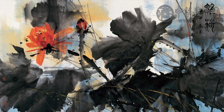 黄永玉 1980年作 红荷 镜心 设色纸本