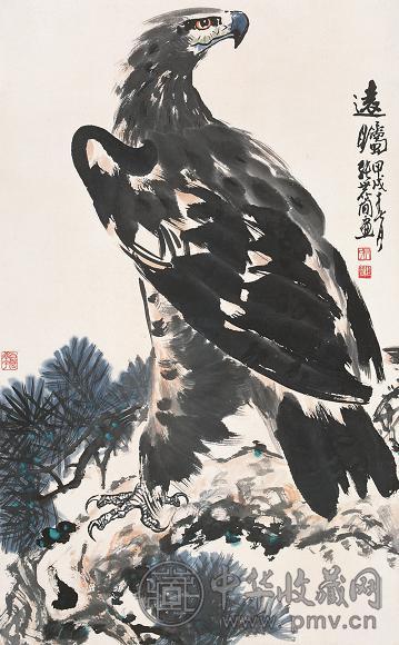 张世简 远瞻 立轴 设色纸本