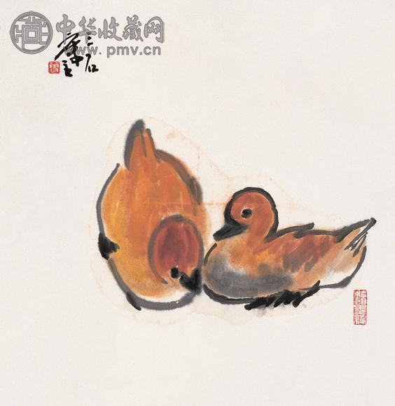 曾宓 鸭 镜心 设色纸本