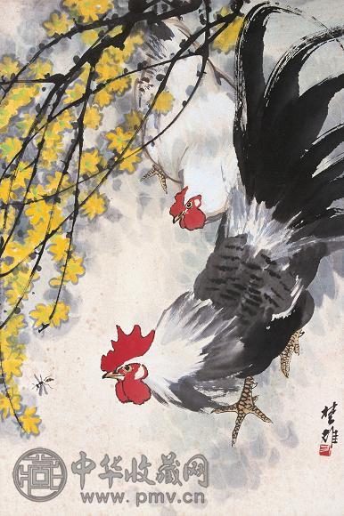 方楚雄 迎春双吉图 立轴 纸本