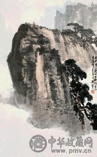 梁树年 1977年作 山水 立轴 设色纸本