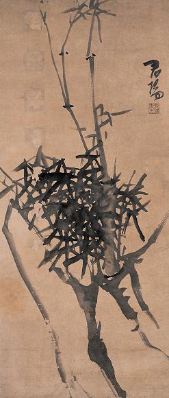 蒋君扬 墨竹 立轴 水墨纸本