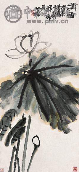 朱屺瞻 丙辰(1976年)作 清香 立轴 设色纸本