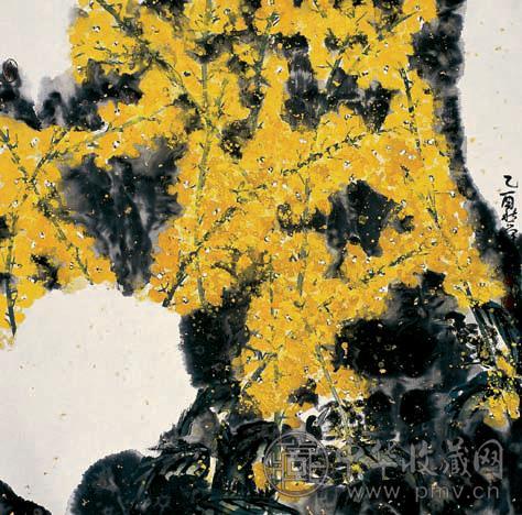 庞舜尧 花鸟 镜心 设色纸本