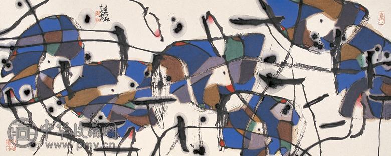 张桂铭 荷趣图 镜心 设色纸本