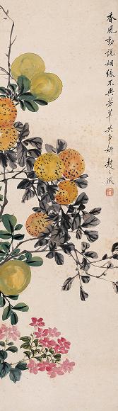 赵之琛 花卉 立轴 纸本