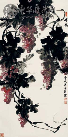 张开纲 硕果 立轴 设色纸本