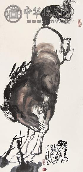 刘汉 马 立轴 设色纸本