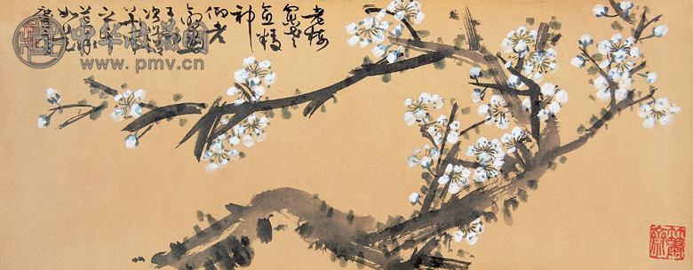 许麟庐 梅花 镜心 设色纸本