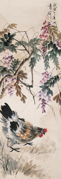 张书旂 1938年作 大鸡图 镜心 设色纸本