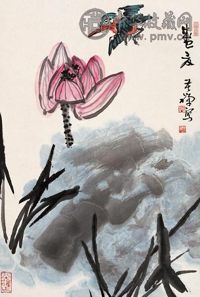 李苦禅 盛夏图 立轴 设色纸本