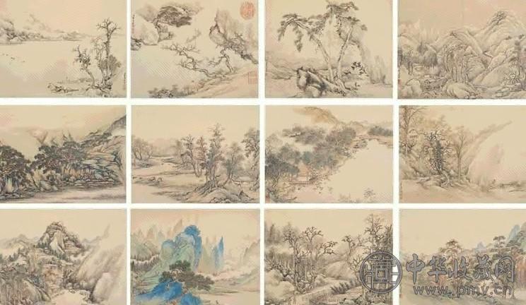 李世倬 烟霏岚翠册 册页(12开) 设色纸本