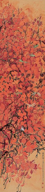 李亚新 2005年作 霜叶似花 镜心 设色绢本