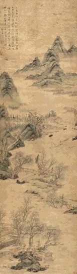 翟大坤 柳塘春钓图 立轴 设色纸本