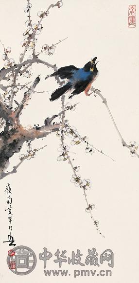 黄幻吾 鸣春图 立轴 设色纸本