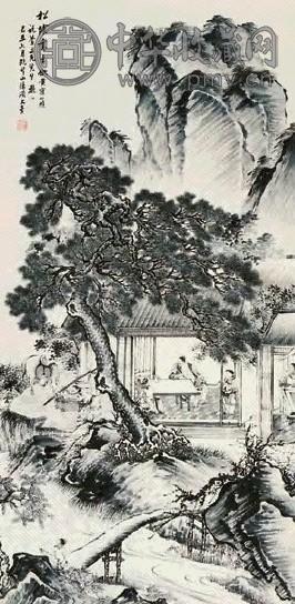 项文彦 松荫高士 立轴 纸本