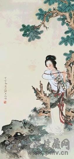 王叔晖 1947年 纨扇仕女 镜心 设色纸本