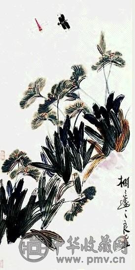 齐良已 蝴蝶兰 立轴 设色纸本