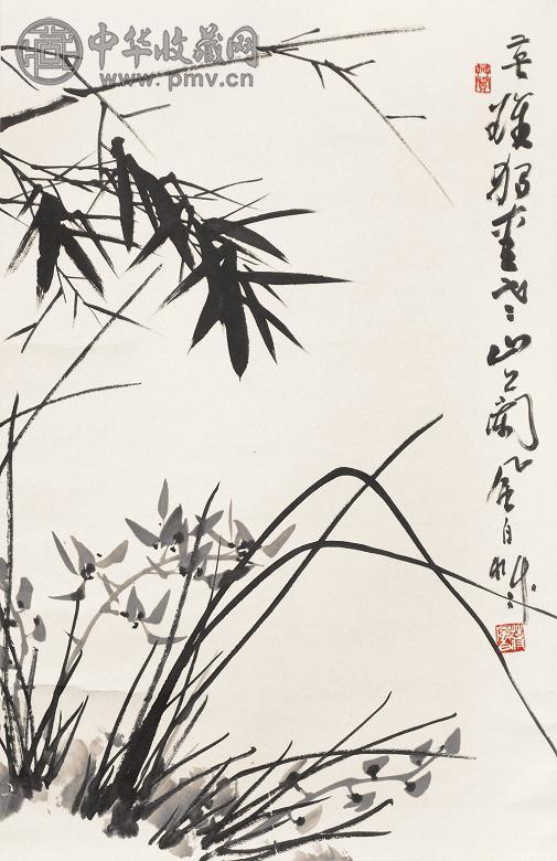 蒋凤白 兰竹 立轴 设色纸本