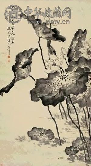 清 张兆祥 荷花 轴