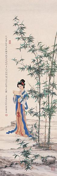 任重 乙酉(2005年)作 仕女图 镜心 设色纸本