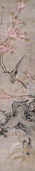 王武 1690年作 花鸟 立轴