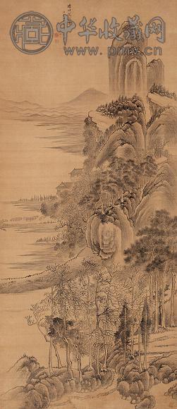 毕涵 癸未(1763年)作 晴川揽胜图 立轴 水墨绢本