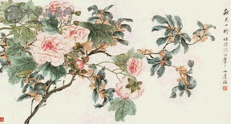 翁雒 花卉图 镜心 设色纸本