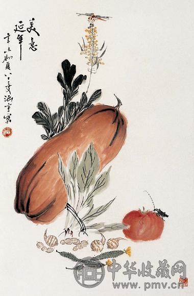 何涵宇 美意延年 立轴 设色绢本
