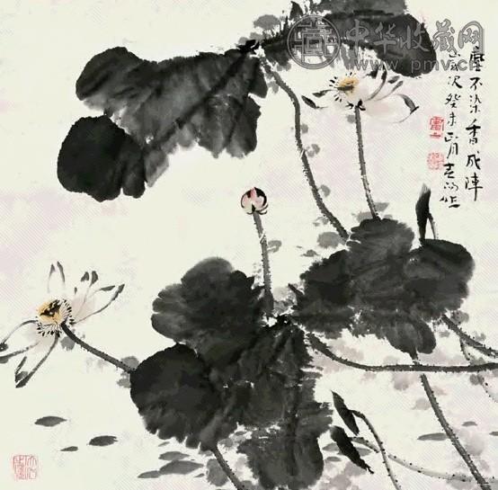 霍春阳 荷花 镜心 纸本设色