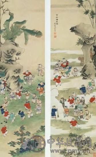 任率英 近代 婴戏 四屏(选2)