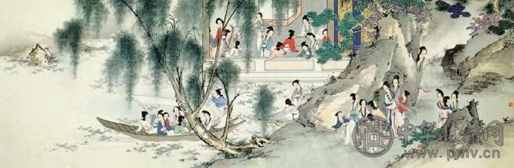 王叔晖 柳荫消夏图 镜心