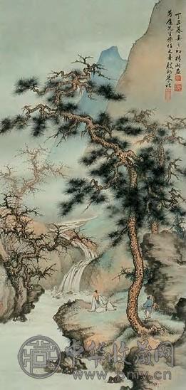 殷梓湘 听泉图 轴