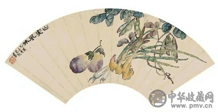 缪谷瑛 山家风味 扇面 纸本