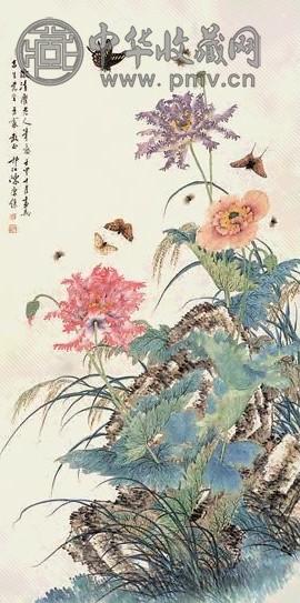陈康侯 繁花蛱蝶 立轴