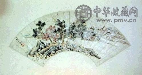 赵左 山水 扇面 设色纸本