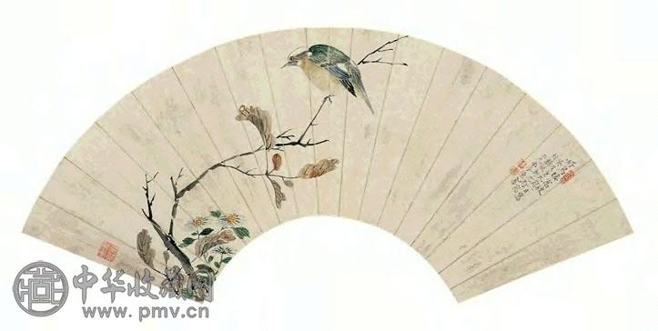 苏适 癸亥(1683年)作 花鸟 扇面 设色纸本