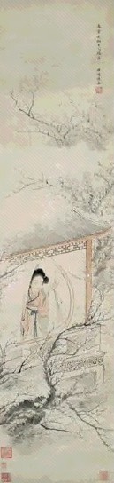 清 汤禄名 赏梅图 轴