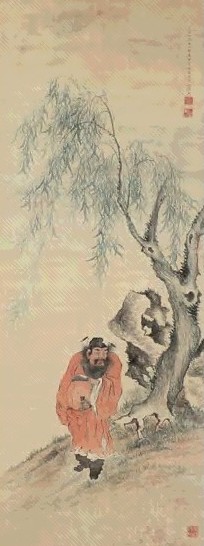 汤禄名 1834年作 钟馗 立轴 设色绢本