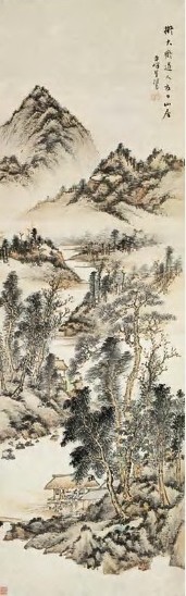 近现代 翟继昌 夏日山居 轴
