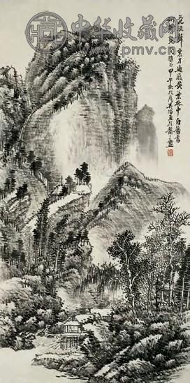 吴伯涛 山水 立轴 墨色纸本