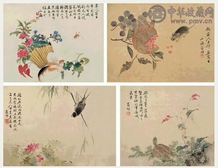 翁雒 杂画 册页 (10开选4) 设色纸本绢本