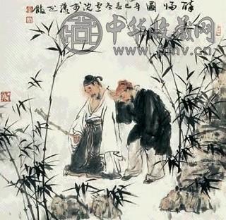 卢沉 醉酒图 立轴 设色纸本