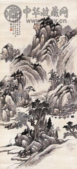 何维朴 山居图 立轴 设色纸本