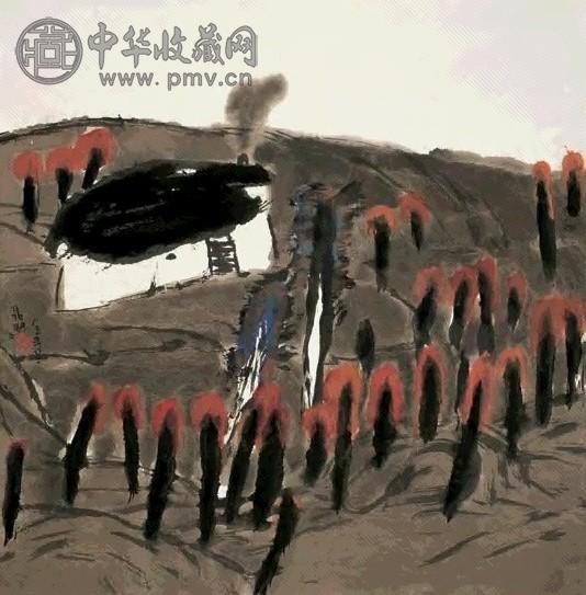 聂鸥 1985年作 层林尽染 镜心 设色纸本