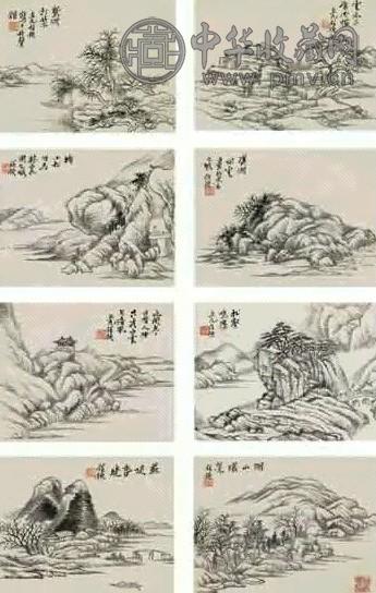 任立凡 山水 册页(8开)